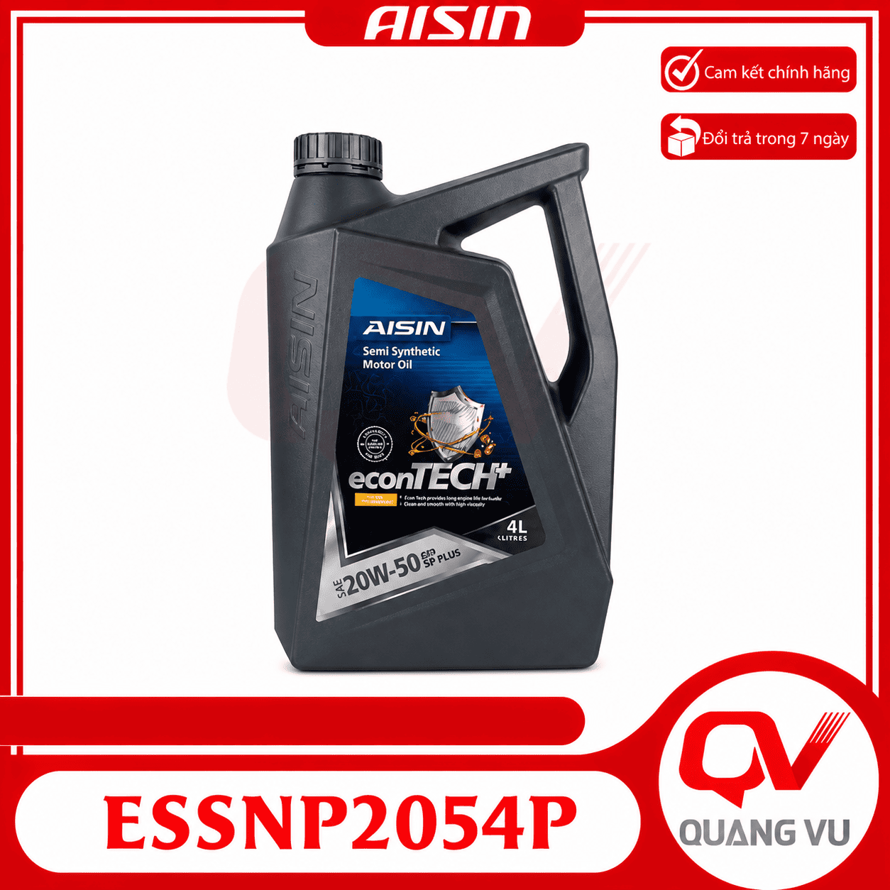 Nhớt động cơ xăng AISIN econTECH+ Semi Synthetic 20W-50 SN Plus 4L 1 Nhớt động cơ xăng AISIN econTECH+ Semi Synthetic 20W-50 SN Plus 4L