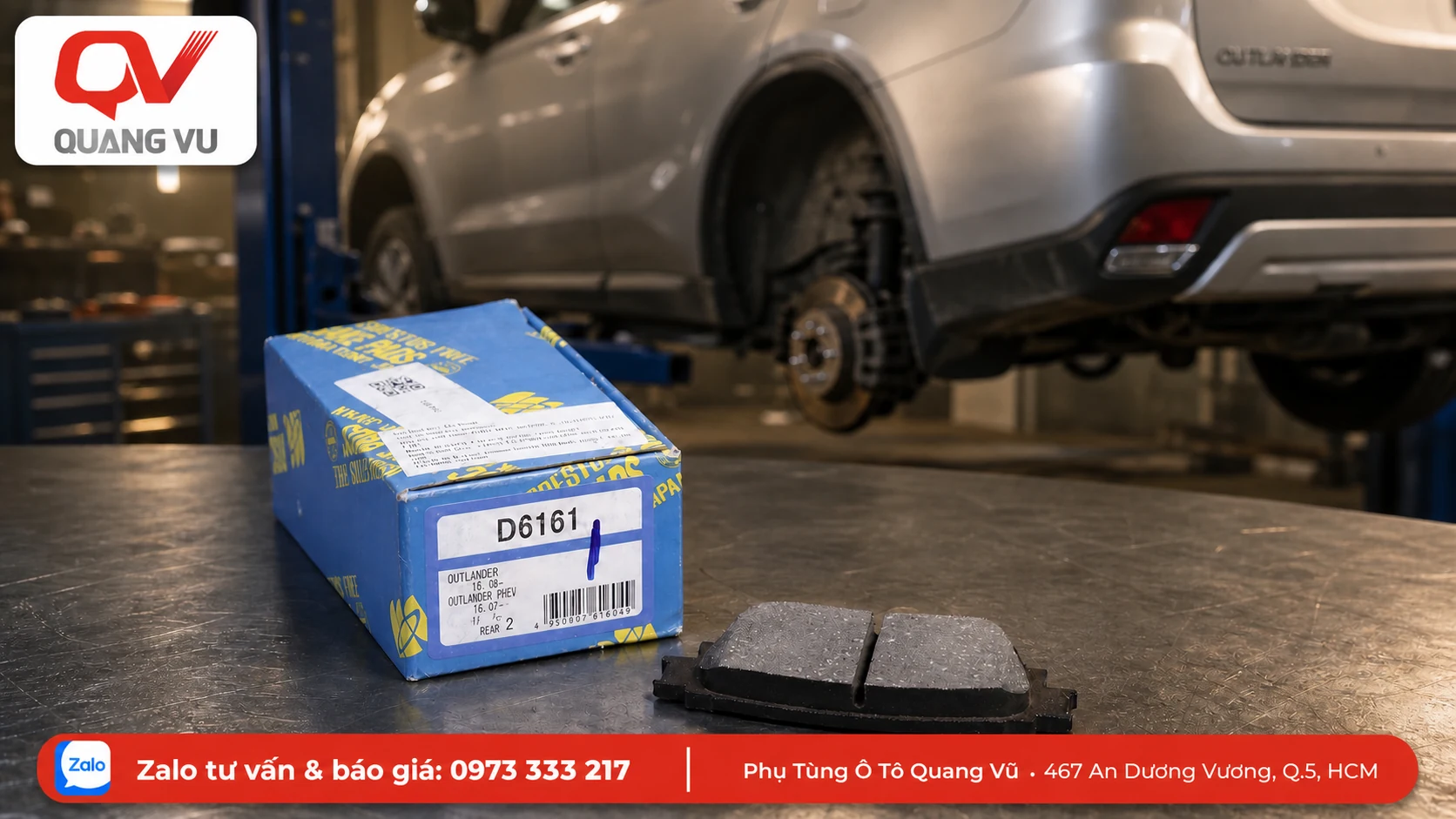 Cách chọn Bố thắng sau Mitsubishi Outlander D-6161: Dấu hiệu cần thay cho đúng xe 1 260625 1616 d 6161 blog hero qv
