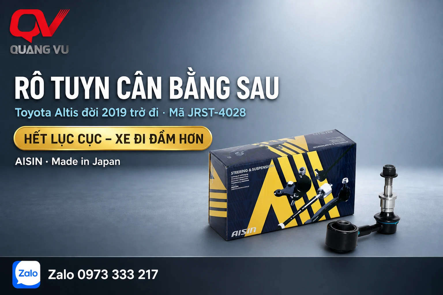 Hướng dẫn mua Rô Tuyn Cân Bằng Sau Toyota Altis đời 2019 trở đi: Khi nào cần thay và cách chọn đúng hàng AISIN JRST-4028 đúng mã, đúng xe 1 blog aisin jrst 4028 1 hero