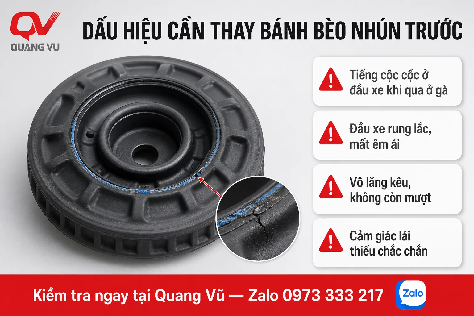 Bánh bèo nhún trước Toyota Vios 2014+ mã 48609-0D150 NISTO giúp giảm rung và tiếng kêu đầu xe 2 blog nisto 48609 0d150 2 dauhieu 1
